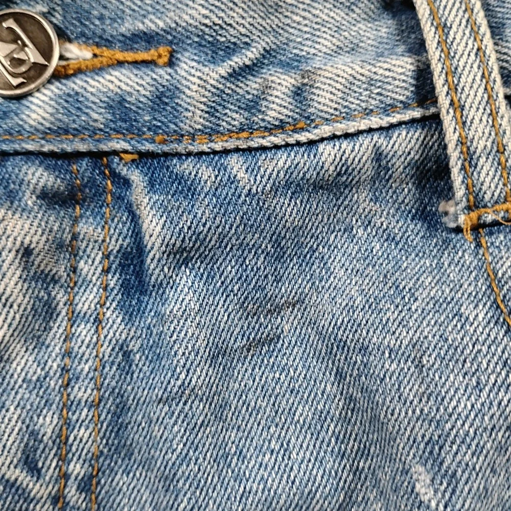 Zana Di Embroidered Wide Leg Jeans Women's 16 Blue Denim Vintage 90s Y2K Scroll